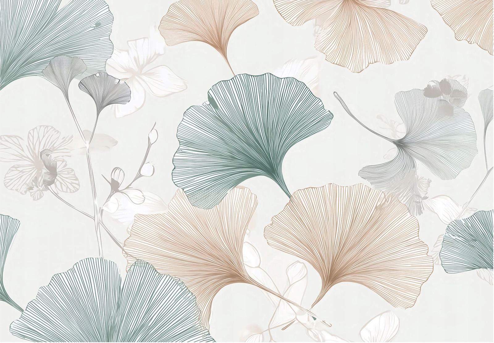 Флис Фототапет Гинко листа- художествен стил